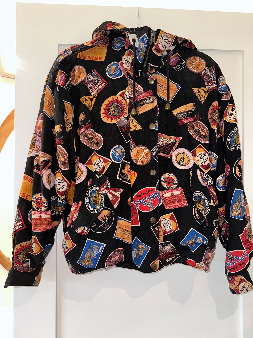 Vintage 100% silk Bomber Jacket with Hood